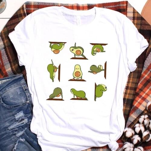 Women Avocado Lovely Cute Fashion Print Fruit Ladies Graphic Top Tshirt Clothes T Tee Female Womens Shirt Clothing T-shirt