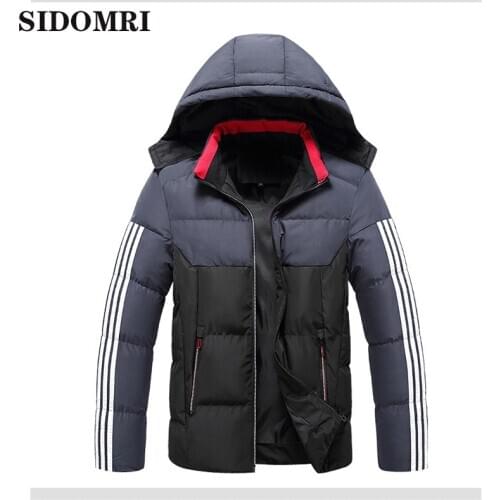 Winter men cotton-padded jackets Sports casual style hooded warm coat hat detachable mens clothing high quality