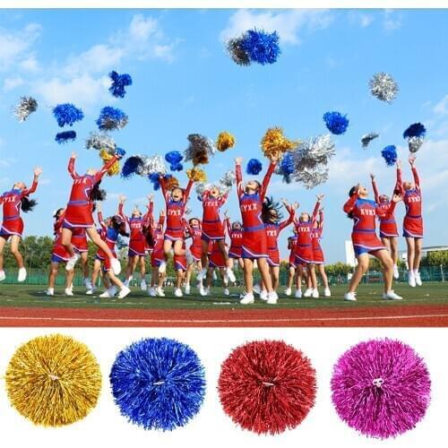 1Pair Colorful Game Pompoms Cheap Practical Cheerleading Cheering Apply to Sport Match Vocal Concert Decorator Club Sport Supply