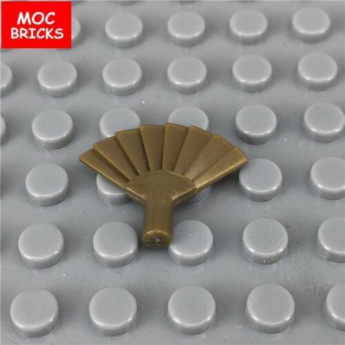10pcs/lot MOC Bricks Bronze Utensil Hand Fan fit with 93553 NEW DIY Educational Building Blocks Toys kid gift best gifts