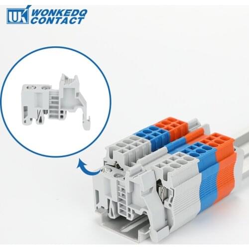 10Pcs E/UK E/UK2 End Clamp Mount on Din Rail Terminal Block Accessories Univelsal Wire Connector E UK, E UK-2 End Bracket Stop
