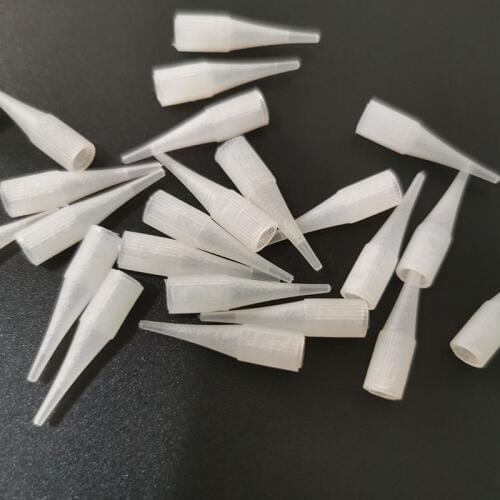 100Pcs 1RT Needle Caps Eyebrow Tattoo Needle Tips For Permanent Makeup Plastic Tattoo Caps Matched For 1R Needles
