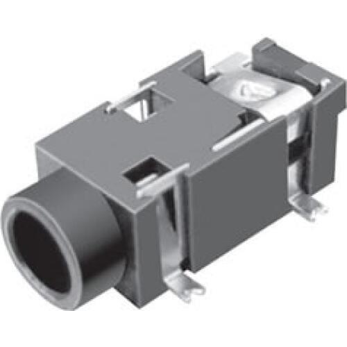 1000pcs Phone Jack 3.5mm 4 pin stereo socket for 3 pole audio plug SMT PCB reflow solderable right angle DC30V 0.5A