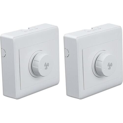 2Pcs Ceiling Fan Stepless Speed Governor Surface Mounted Fan Speed Switch