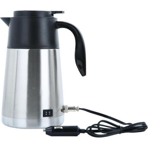 12V 24V 1300ML Car Electric Heated Kettle Steel Bottle Heating Cup Boiling Water Car Heating Cup Hot Water Warmer Travel Tea Cup