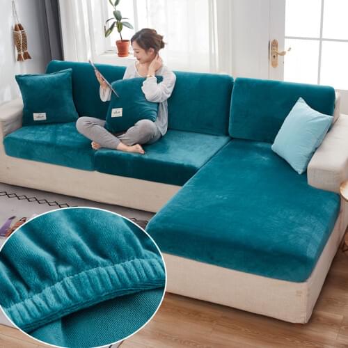Velvet sofa seat cover cushion cover thick Jacquard solid soft stretch sofa slipcovers funiture protector couch cover