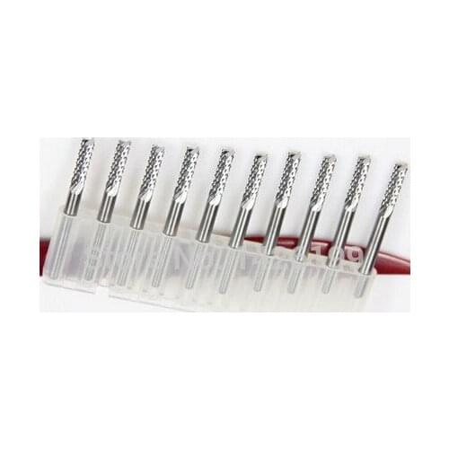 Free Shipping 10pcs 3.175*2.5mm Carbide End Milling Engraving Edge Cutter Drill Router Bits for CNC/PCB Machine Woodworking