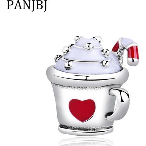New Original 100% 925 Sterling Silver Bead Charms Warm Cocoa Charm Enamel Beads Fit Pandora Bracelet Necklace DIY Women Jewelry