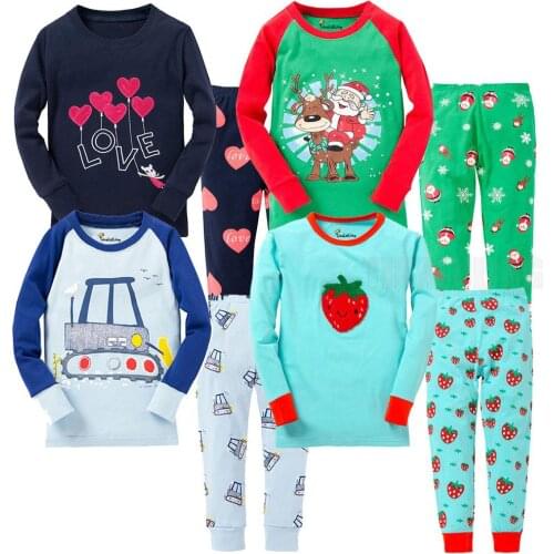 Baby Homewear Kids Motorcycle Pyjamas Pijamas For 2-8 Years Infantil Girls Clothes Childrens Pyjama Cartoon Printing Sleepwear