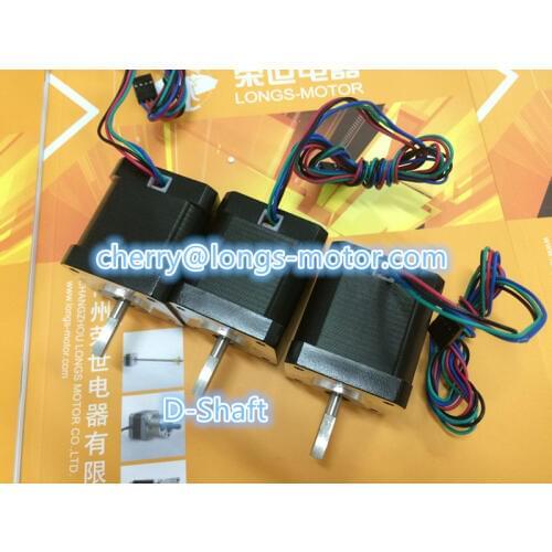 Longs Motor 3PCS Nema17 D-shaft Stepper motor / stepping Motor 1.5A 75oz.in 4-Lead 17HS5415P1-X Reprap 3D Priner / CNC Wind
