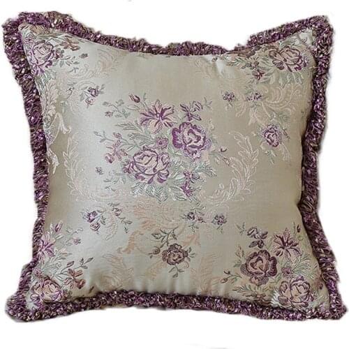 European Luxury Jacquard Embroidery Living Room Sofa Bedside Chair Square Pillow Waist Pillow Back Cushion