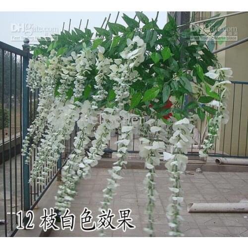 Artificial silk flower wisteria vine Douhua home garden wedding decor 24pcs/lot Free shipping