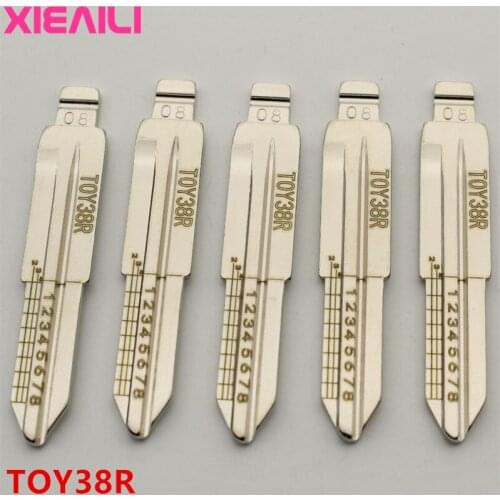 XIEAILI 20Pcs NO.8 TOY38R Engraved Line Key Blade Scale Shearing Teeth Uncut Key Blade S597