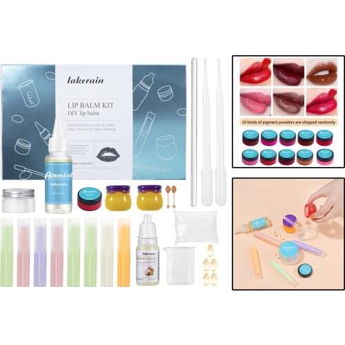 Natural DIY Home Lip Gloss Making Set Tool Moisturizing Lipstick Easy Use Gold Foil Added Lip Gloss Tubes Container