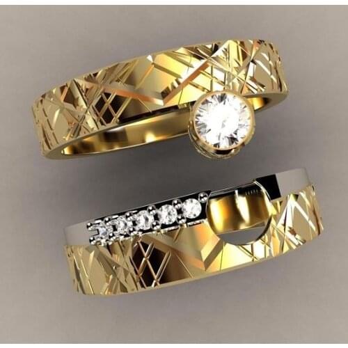 Gold Color Wedding Ring Girls Rings Engagement Ring Luxury Rings For Women Jewelry Promise Ring Size 5 Love Ring Couple Rings