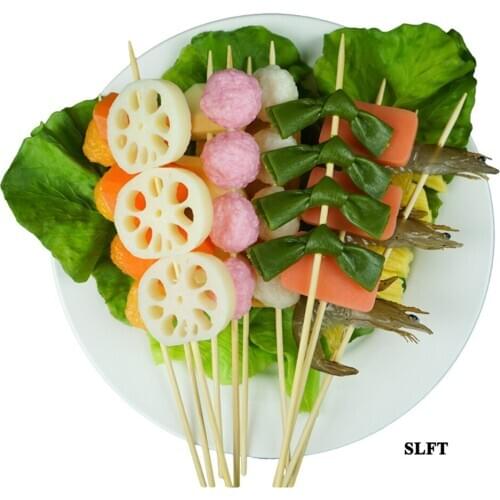 Vegetables seafood meat Roast string kebabs kabob skewers model for store shop decoration fake Western food display props