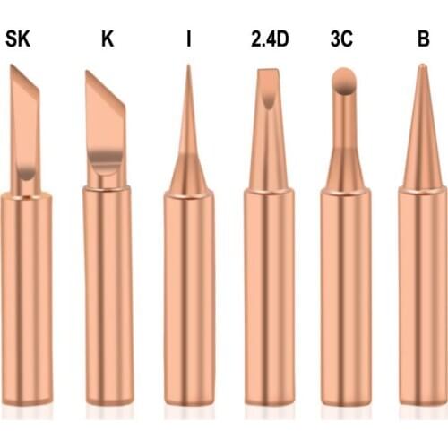 Lead-free Copper Soldering Tips Lead-free Welding Head Rework Station 900M-T Electric Solder Iron Tips Repair Tools Set