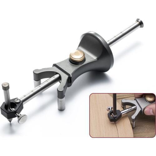 Carpenter Straight Line Arc Curve Scriber Parallel Wheel Marking Cutting Gauge Woodworking Dual-purpose Drawing Line Square Mark