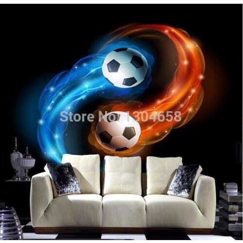 Custom papel DE parede 3 d, large murals fire football for the sitting room the bedroom TV wall vinyl which wallpaper