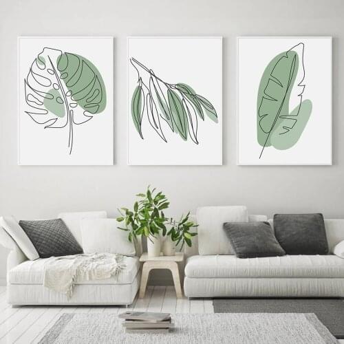 Tropical Foliage Line Art Drawing Poster Botanical Wall Art Canvas Painting Modern Print Living Room Decoretion Interior Decor