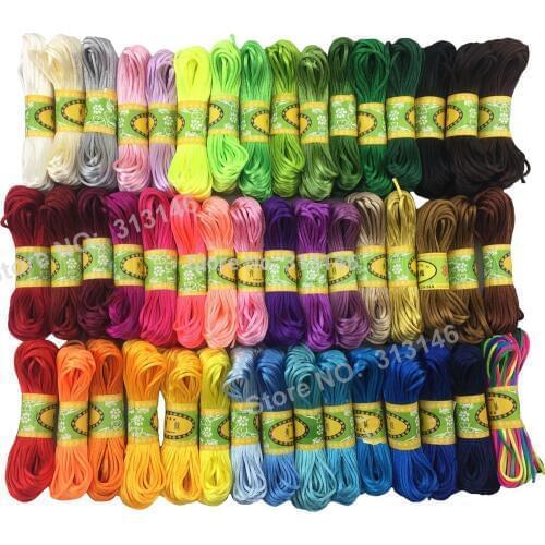 47 Colors 20M Strong Braided Macrame Silk Satin Nylon Cord Rope DIY Jewellery Bracelet Making Findings Beading Thread Wire 2mm