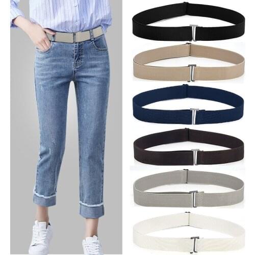 Adjust Slim Elastic Invisible Belt Simple Lazy Belt Fat Elastic Belt Seamless Jeans Belt Women