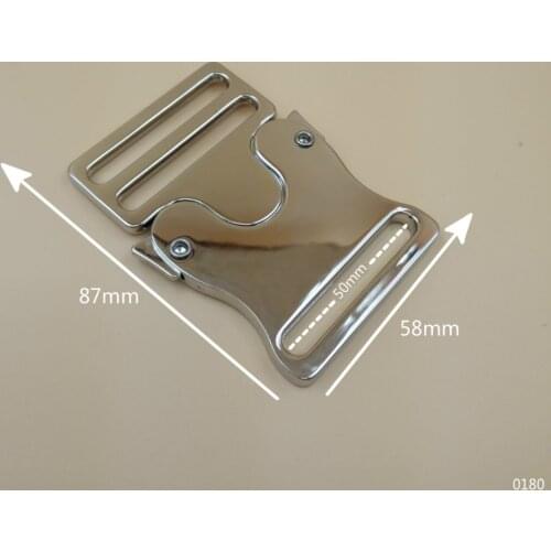 Outdoor Sports 4Pcs Silver Side Release Metal Buckle For 50mm Straps Webbing DIY Tactical Belts Bags Pets Collar Accessories