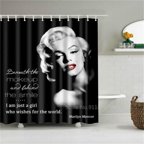 Retro Sexy Woman High Quality Shower Curtain Sexy Portrait Waterproof Bathroom Polyester Fabric Curtain With Hook
