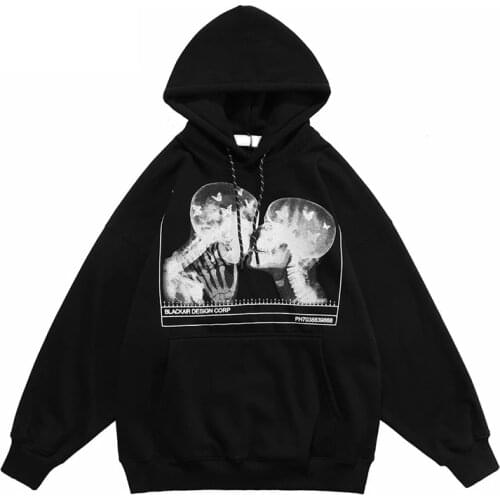 Mens Hip-hop Hoodies Sweatshirt Japanese Harajuku Devil Hoodie Women Casual Plus Fleece Pullover Oversized Streetwear M-5XL New