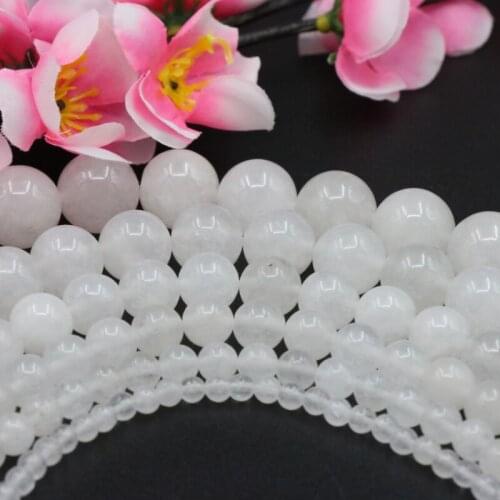 White chalcedony loose beads 4/6/8/10/12/14mm dimension optional round jewelry 15", DIY stone suitable making design