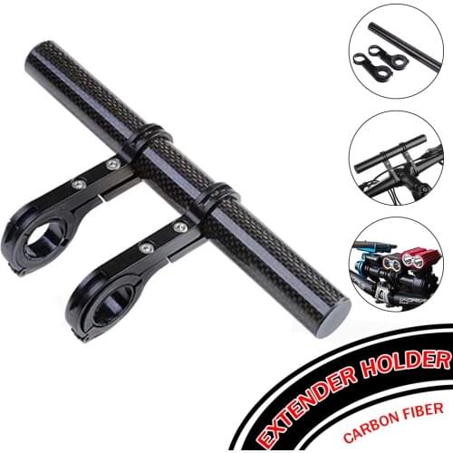 Carbon Fiber Handlebar Extender Extension Bike Light Flashlight Holder Handle Bar Bicycle Mount Bracket