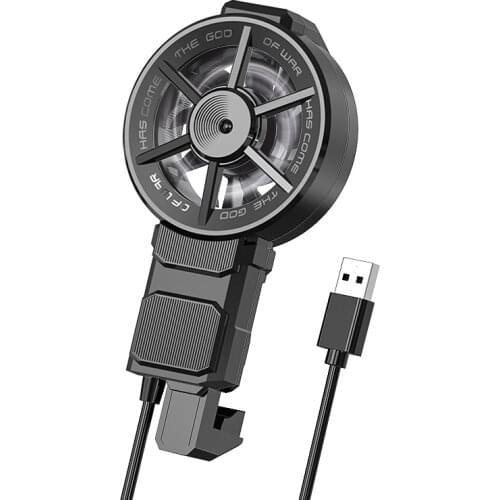 FL06 Universal Mobile Phone USB Game Cooler System Cooling Fan Gamepad Holder Stand Radiator Phone Back Clip Small Fan 4-6.7"