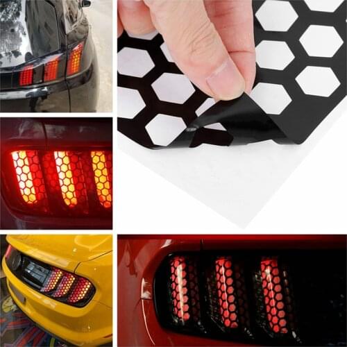 Universal Car Rear Tail Light Lamp Stickers Honeycomb Type Decal Car Lamp Cover Fashion label Exterior Led light Accessories