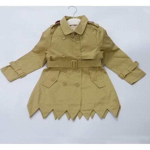 Toddler girls khaki/green Windbreaker kids casual coat/jacket 2-7y girls spring/autumn clothing