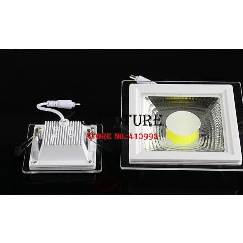 Embedded ceiling light 5W 10W 15W glass down light warm white cold white cob panel light