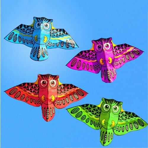 Colorful Cartoon Owl With Kite Line Kids Outdoor Toy New Flying Kite 110cm