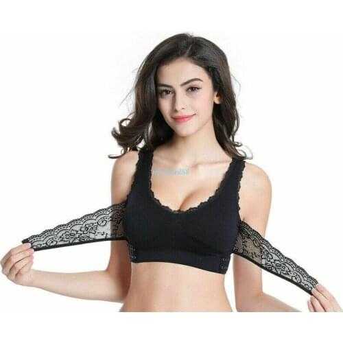 Sexy Buckle Front Wireless Lace Sport Cross Breathable Yoga Women Side for Bra