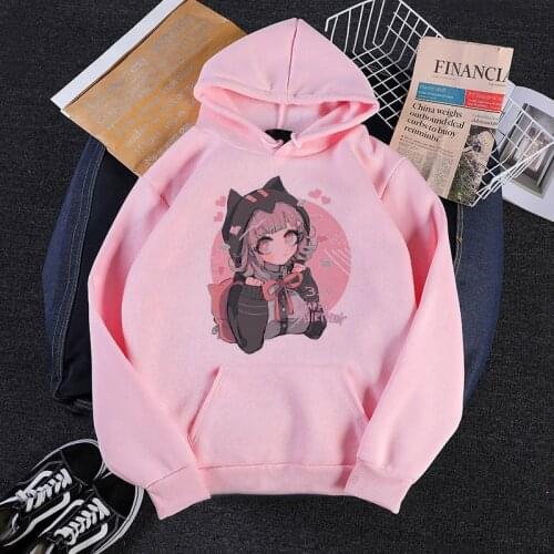 Japanese kawaii girl anime print female hooded sweatshirt Harajuku plus velvet Ulzzang sweatshirt oversize hip-hop gothic to ps