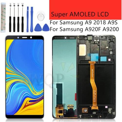 For SAMSUNG GALAXY A9 2018 A920 LCD Display Touch Screen Digitizer Assembly Replacement For 6.3" SAMSUNG Galaxy A9 with frame