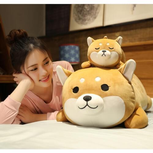 New Arrival 35-75CM Cute Corgi & Shiba Inu Dog Plush Toys kawaii Lying Husky Pillow Stuffed Soft Animal Dolls Children Baby Gift