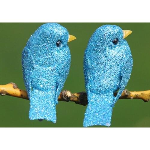 12pcs Creative Mini Artificial Foam Birds Ornament Home Garden Decoration Fake Feather Bird Home Party Decor Animal Craft Z45