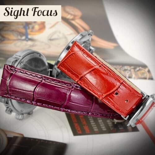 18mm Glossy Womens Leather Watch Band for Omega Watch Strap Ladies Bracelet Purple Red Black Brown White Pink Female Belt Strap