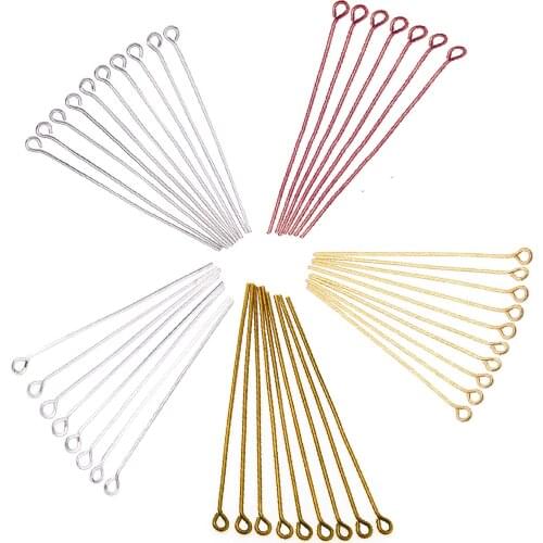 200pcs Eye Head Pins for Jewelry Making Finding Handmade Earrings Accessories Supplies DIY Handcraft 20 30 40 50mm Wholesale