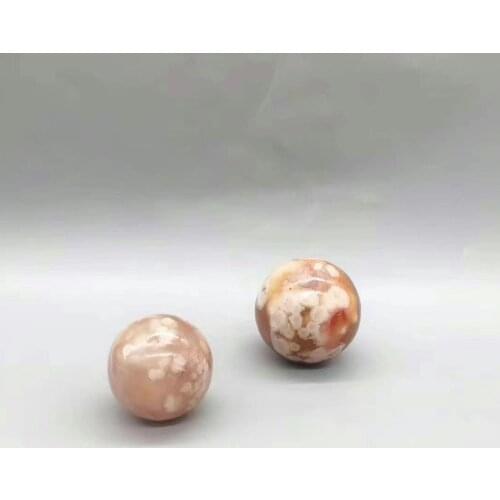 50-55mm 100% Natural Sakura Cherry Agate Quartz Crystal Quartz Crystal Sphere Ball Healing Decor Gifts Natural Minerals