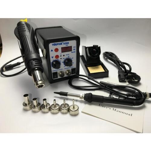 8586 2 In 1 ESD Hot Air Gun Soldering Station Welding Solder Iron For IC SMD Desoldering
