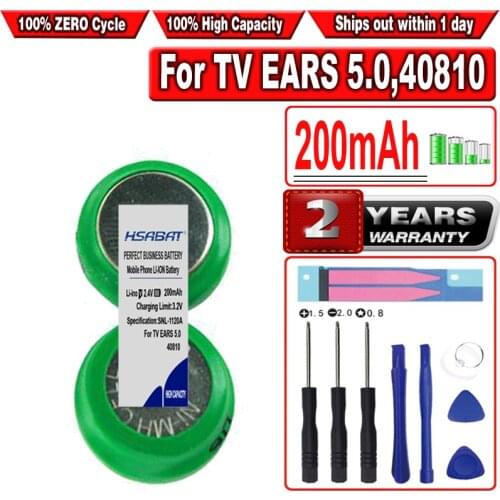 HSABAT 200mAh Battery for TV EARS 5.0,40810 Wireless Earphone