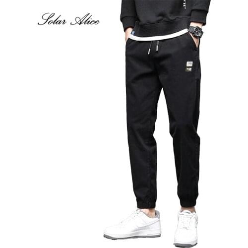 Free Shipping 2021 Mens Spring New Mid-waist Tether Harlan Casual Pants Teen Loose Pants