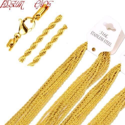 316L Stainless Steel Necklace Chain for Men Women Stainless Steel Chain Necklace High Quality