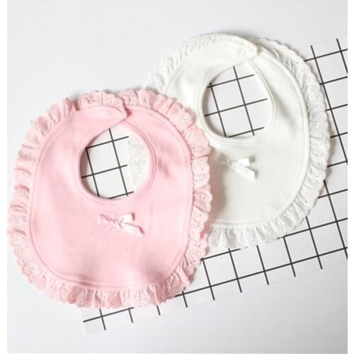 Bibs & Burp Cloths Baby Girls Lovely Cute Infant Saliva Burp Towels Kids Feeding Saliva Towel Babetes Cotton Lace Bow Baby Bibs