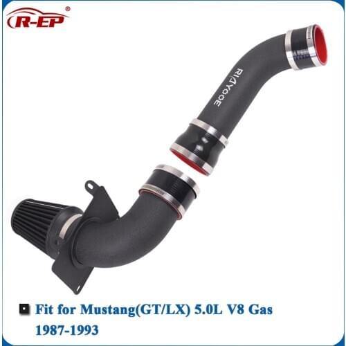 Turbo Air Intake Pipe Kit Fit for Ford Mustang(GT/LX) 5.0L V8 Gas 1987-1993 with High Flow Air Filter Car Modification